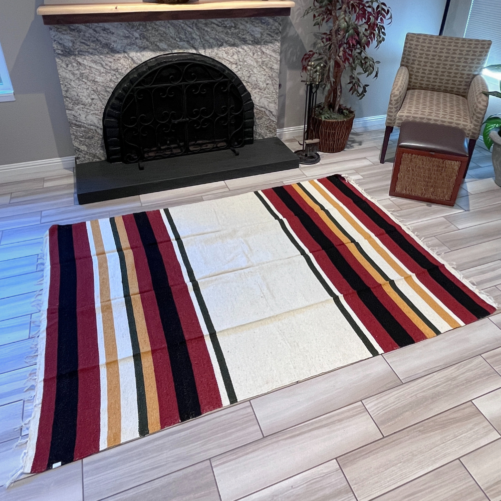 Wool Striped Mexican Blanket - Concordia Style Boutique