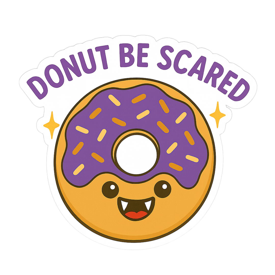 Funny Donut Vampire Halloween Sticker "Donut be Scared"