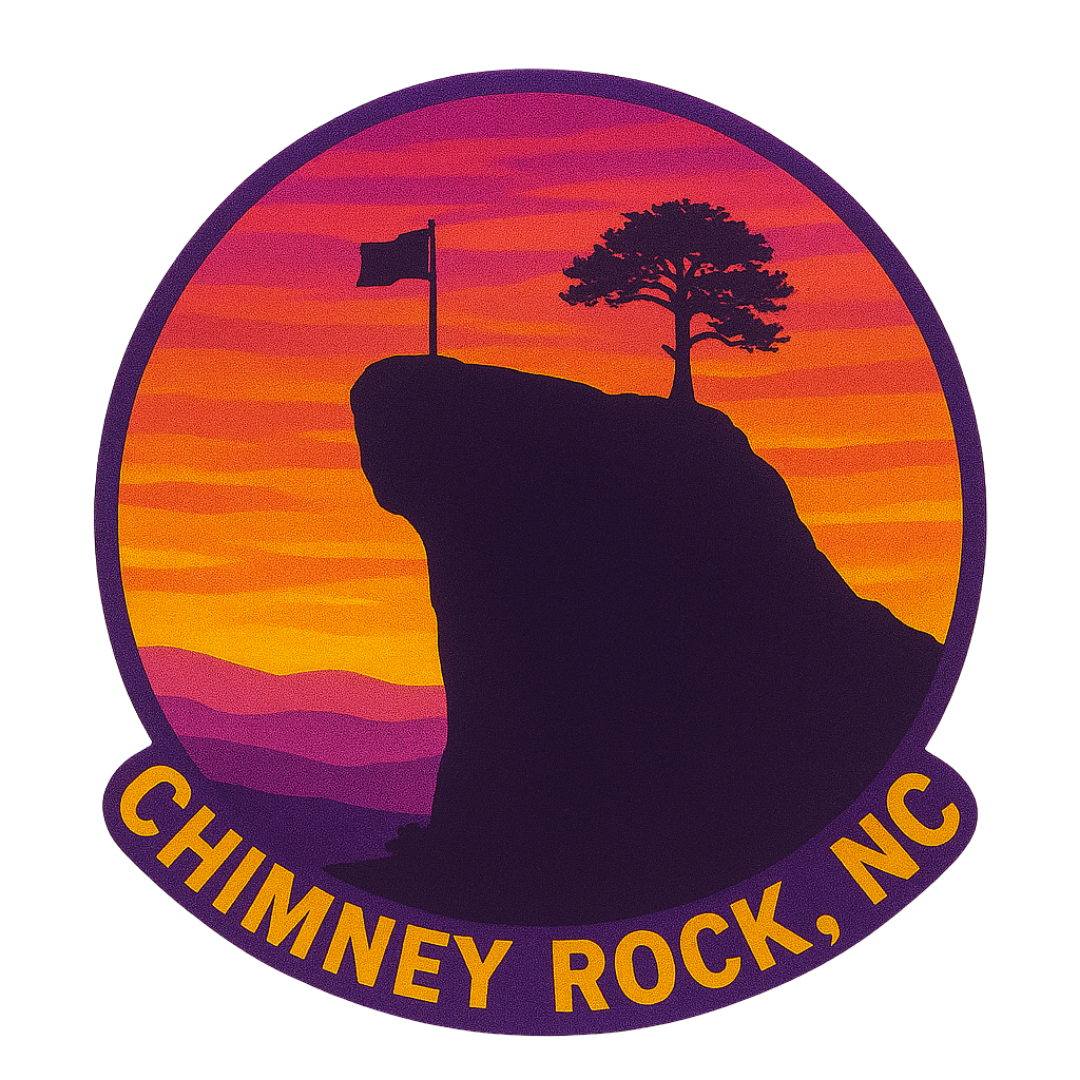 Chimney Rock, NC Sunset Sticker