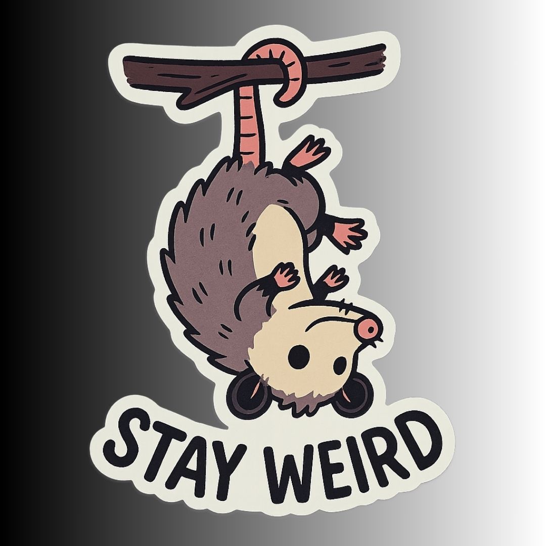 "Stay Weird" Funny Opossum Sticker