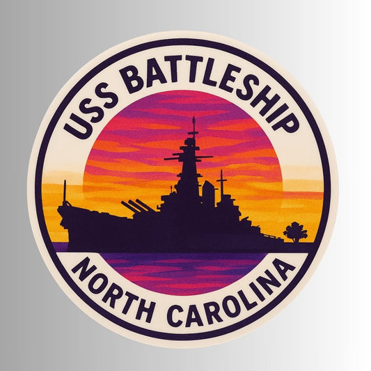 USS Battleship North Carolina Sunset Sticker