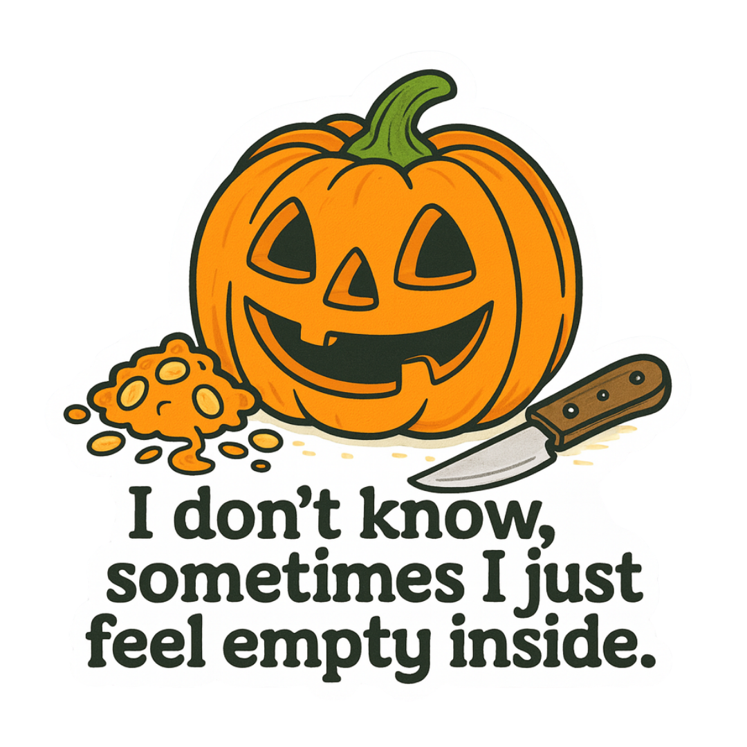 Funny Jack-O-Lantern Halloween Sticker "Empty Pumpkin"