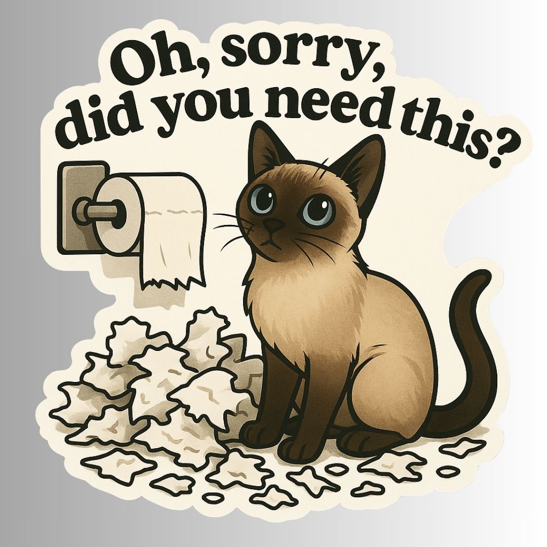 "Oh, sorry, did you need this?" Sarcastic Funny Cat Sticker