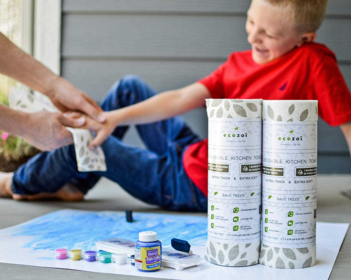 Bamboo Kitchen Paper Towels, Reusable Tree-Free Rolls with Design, 4 Pack - Concordia Style Boutique