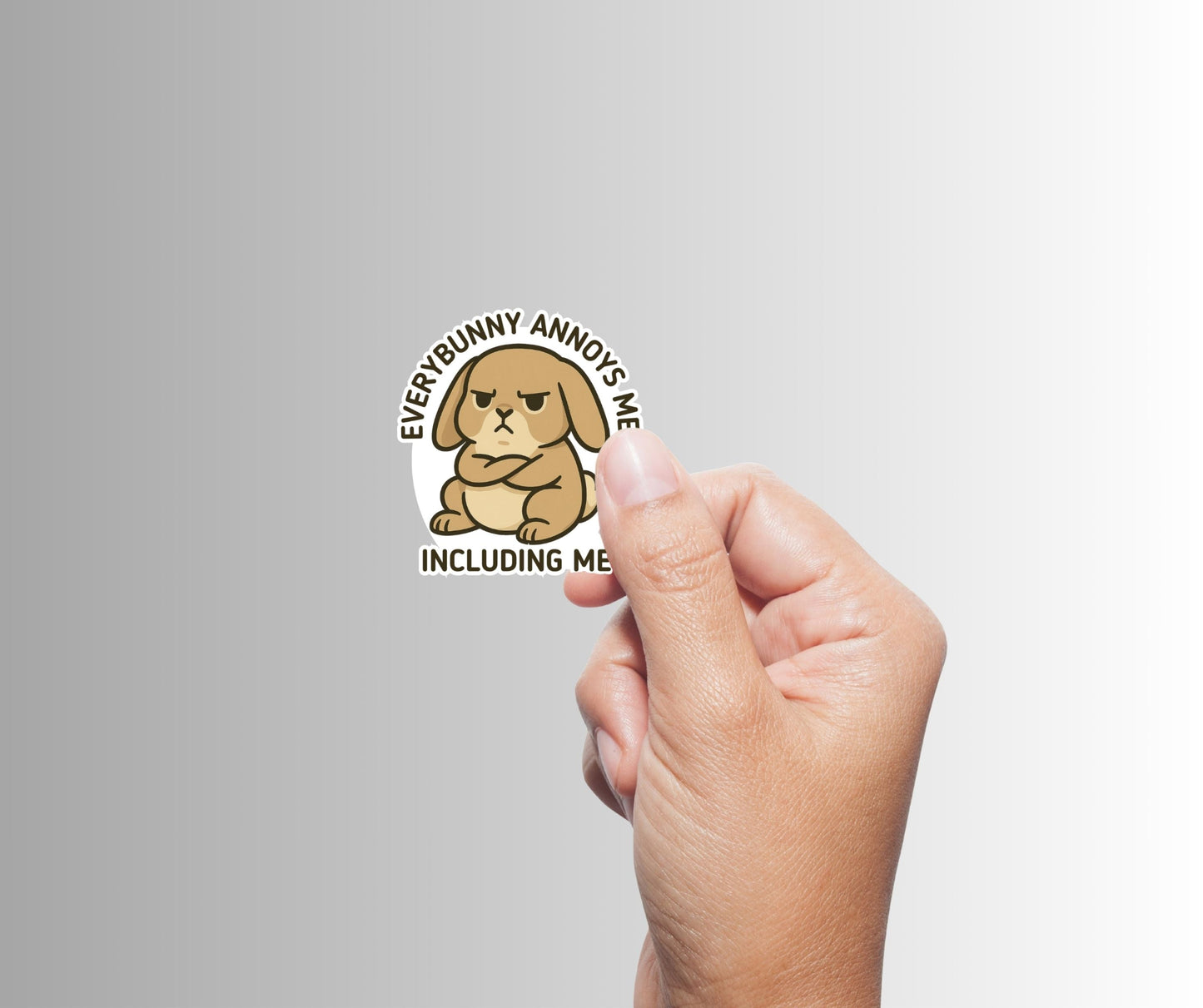 "Everybunny annoys me. Including me." Funny Sticker