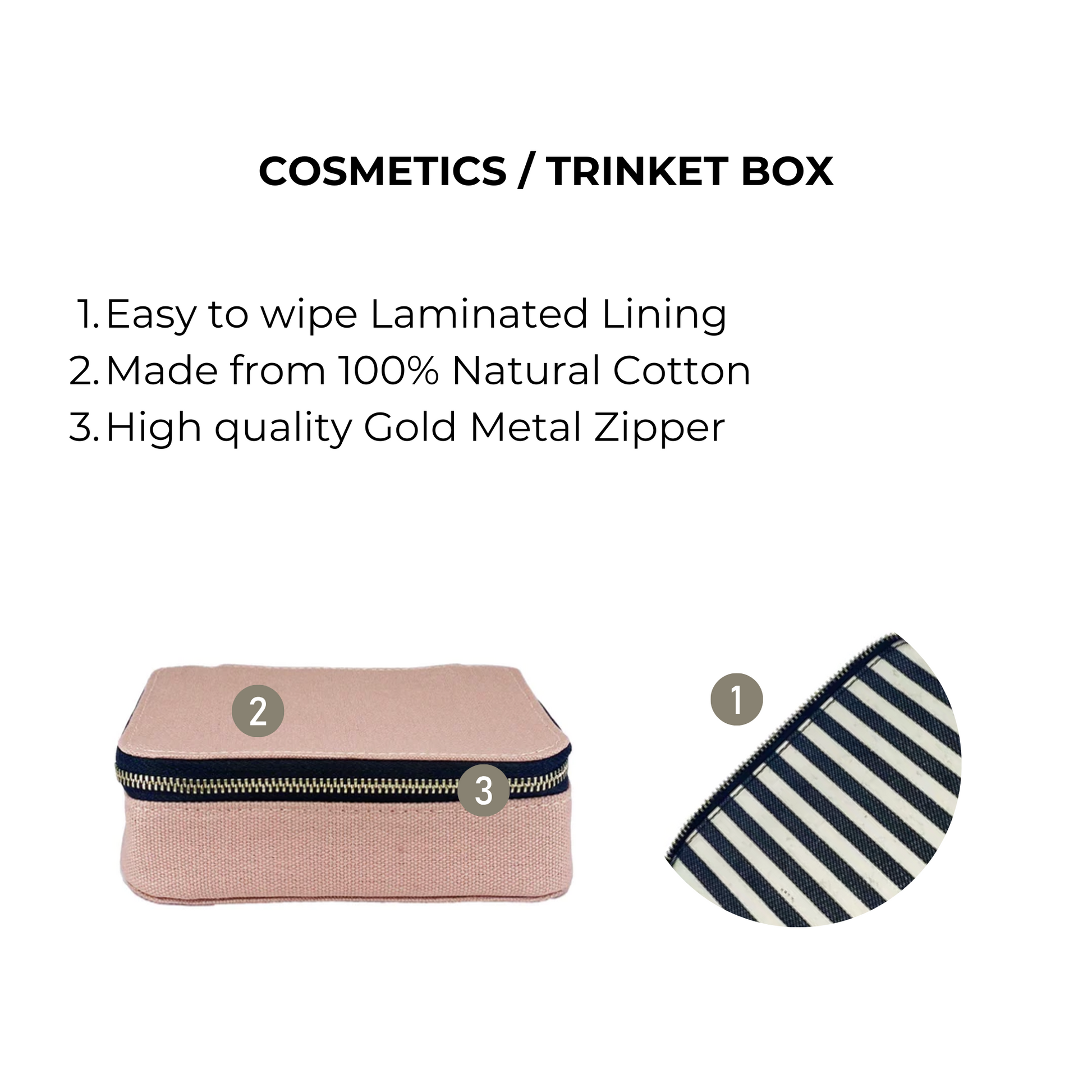 Cosmetics/Trinket Box, Pink/Blush - Concordia Style Boutique