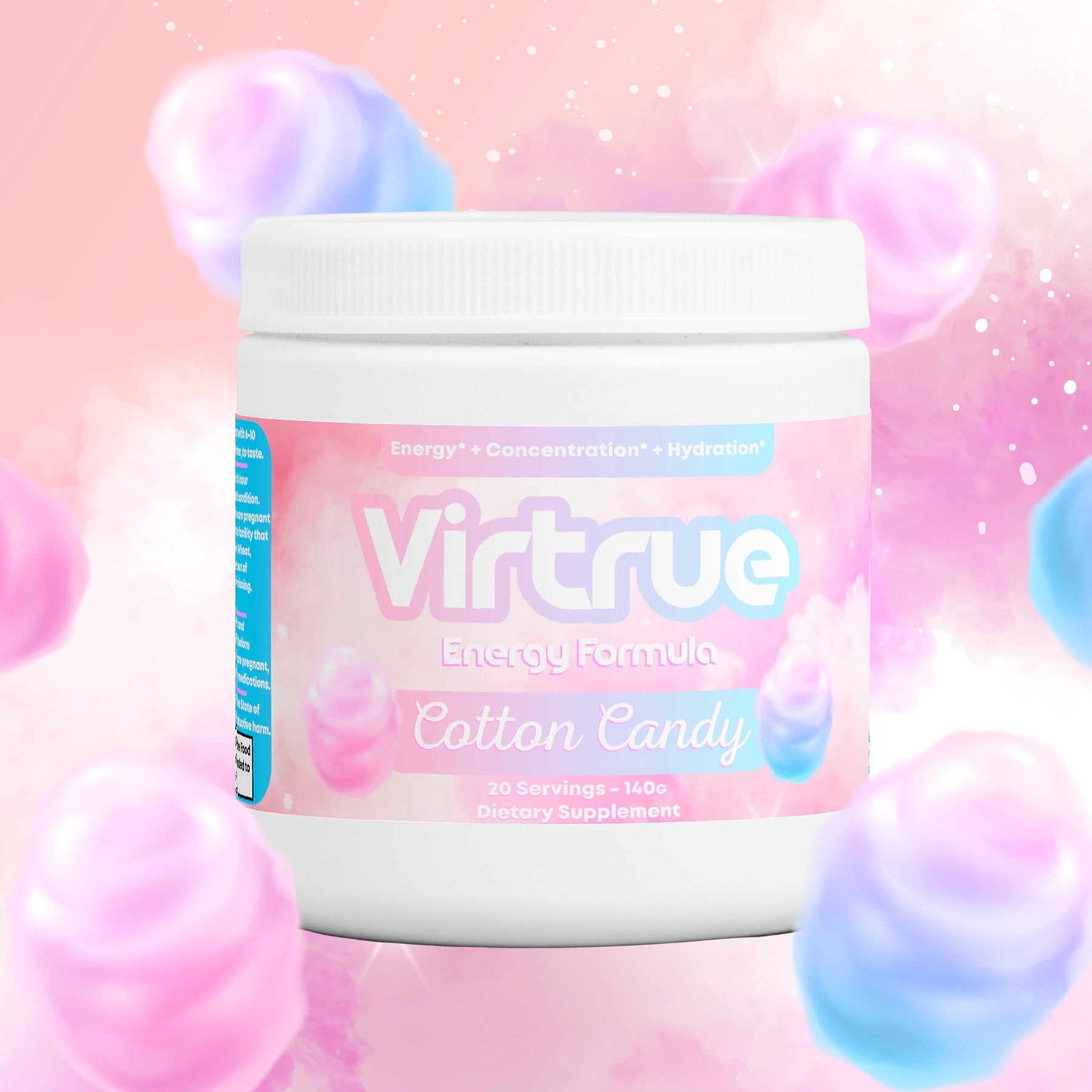 Cotton Candy Pre-Workout Energy Powder + Focus Boost & Hydration | Sugar Free - Concordia Style Boutique