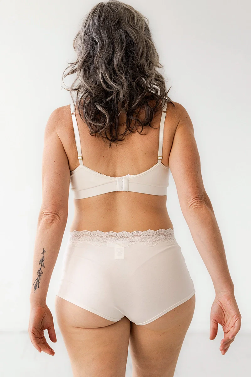 Salua Cotton Bralette with Lace Edge