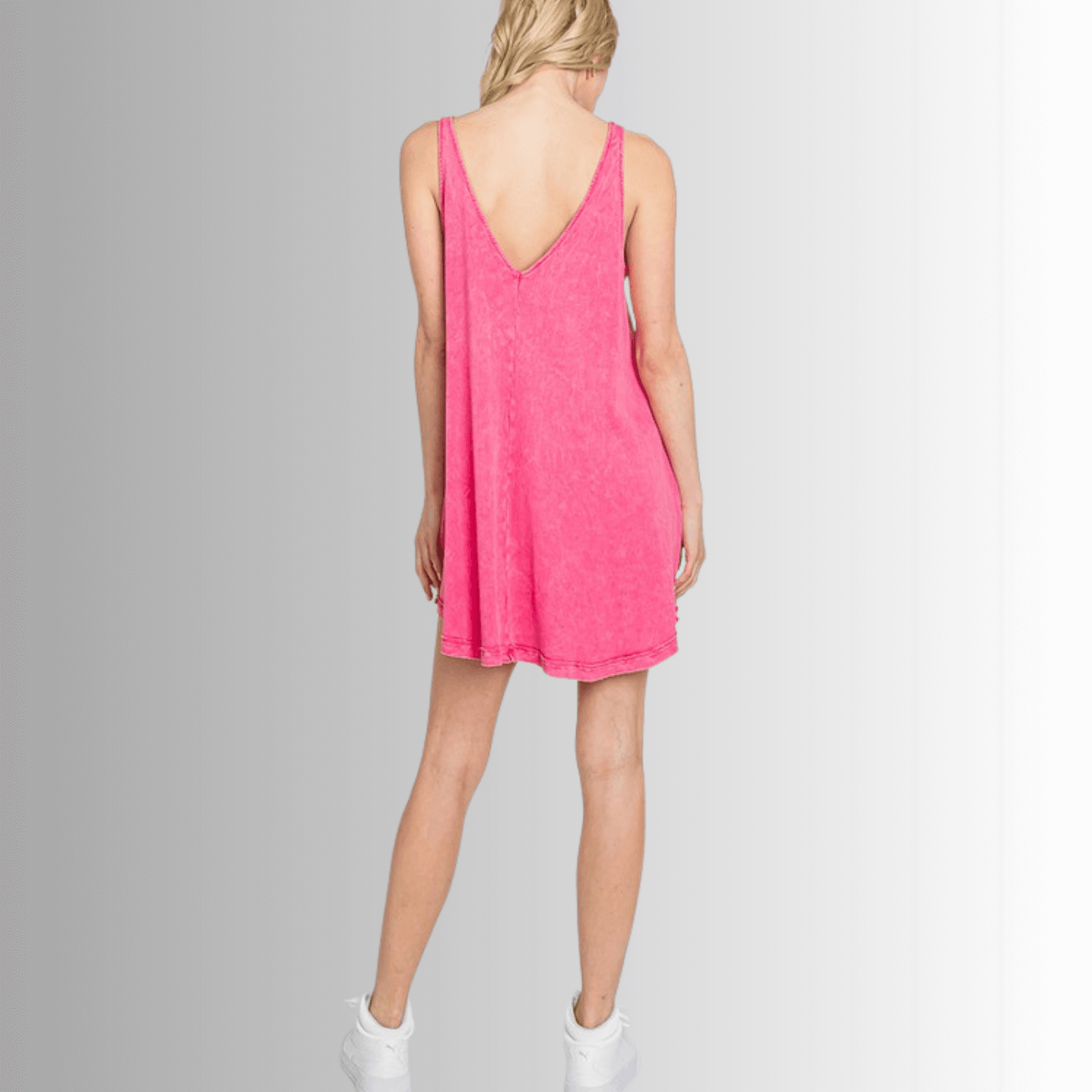 Lainey Ribbed Cotton Mini Dress in Fuchsia - Concordia Style Boutique