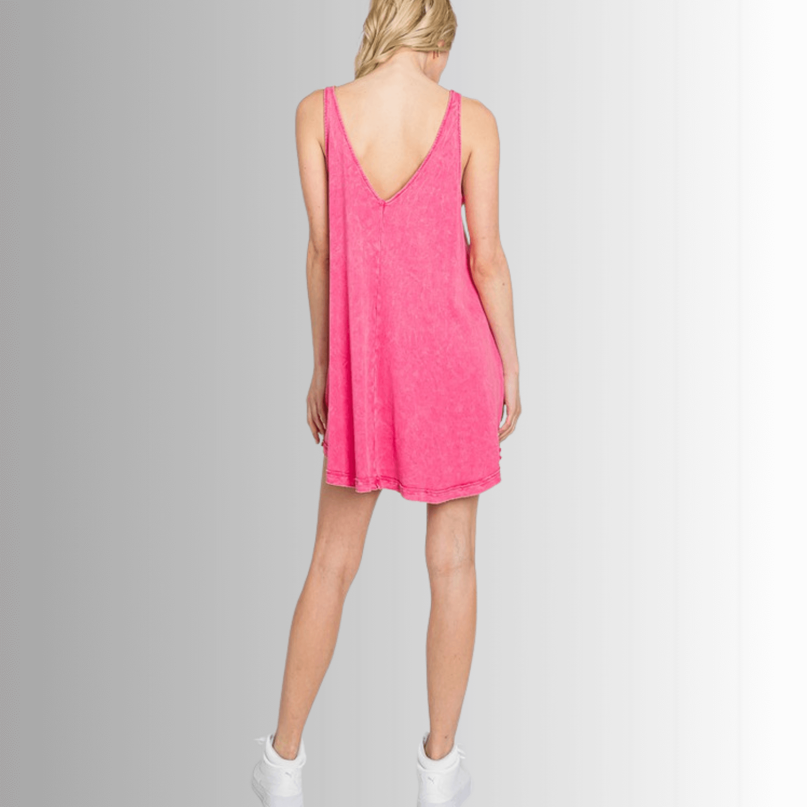 Lainey Ribbed Cotton Mini Dress in Fuchsia - Concordia Style Boutique