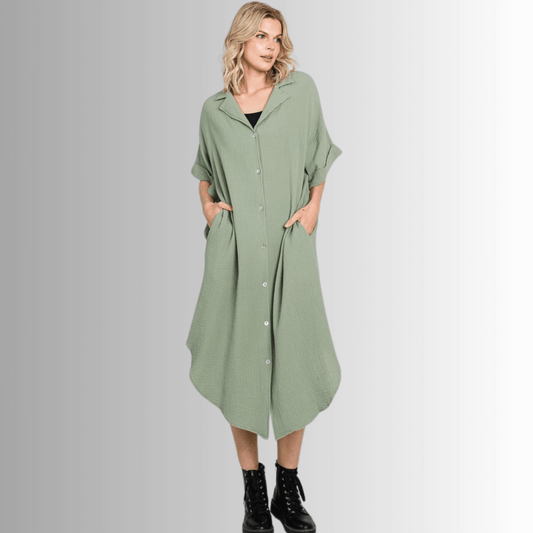 Phoebe Versatile Cotton Gauze Shirt Dress - Concordia Style Boutique