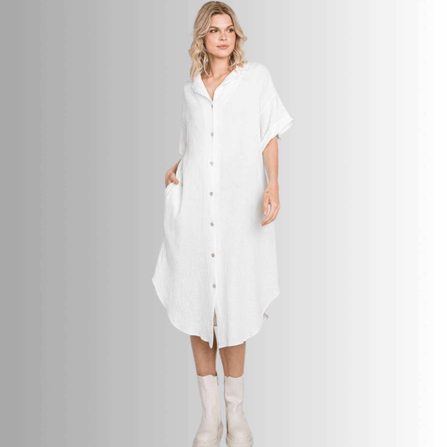 Phoebe Versatile Cotton Gauze Shirt Dress - Concordia Style Boutique