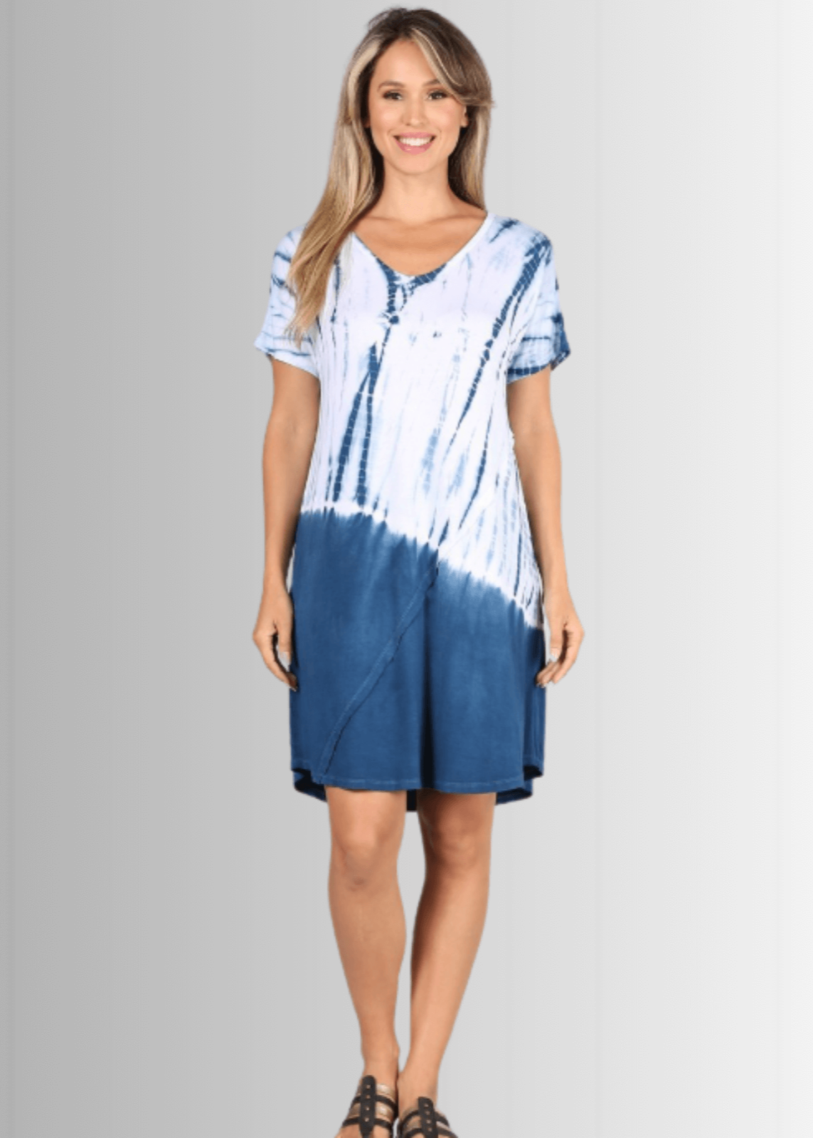 Casually Cool Tie Dye Dress in Blue - Concordia Style Boutique