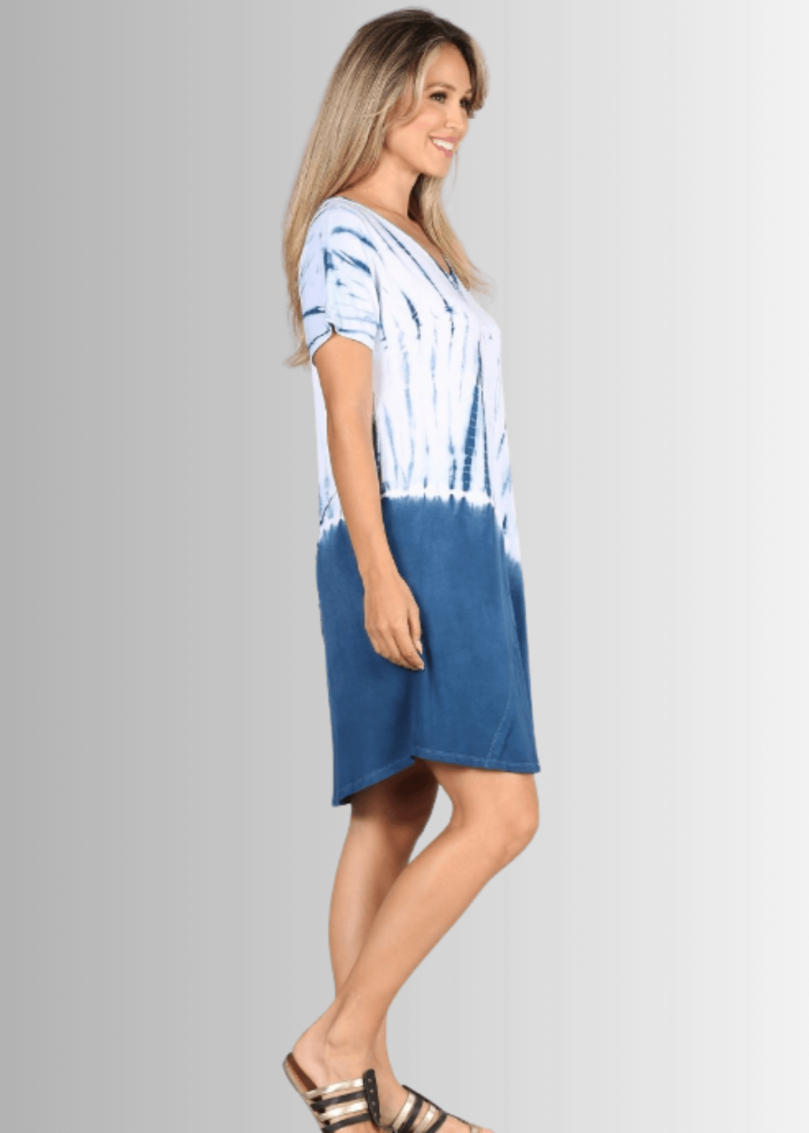 Casually Cool Tie Dye Dress in Blue - Concordia Style Boutique