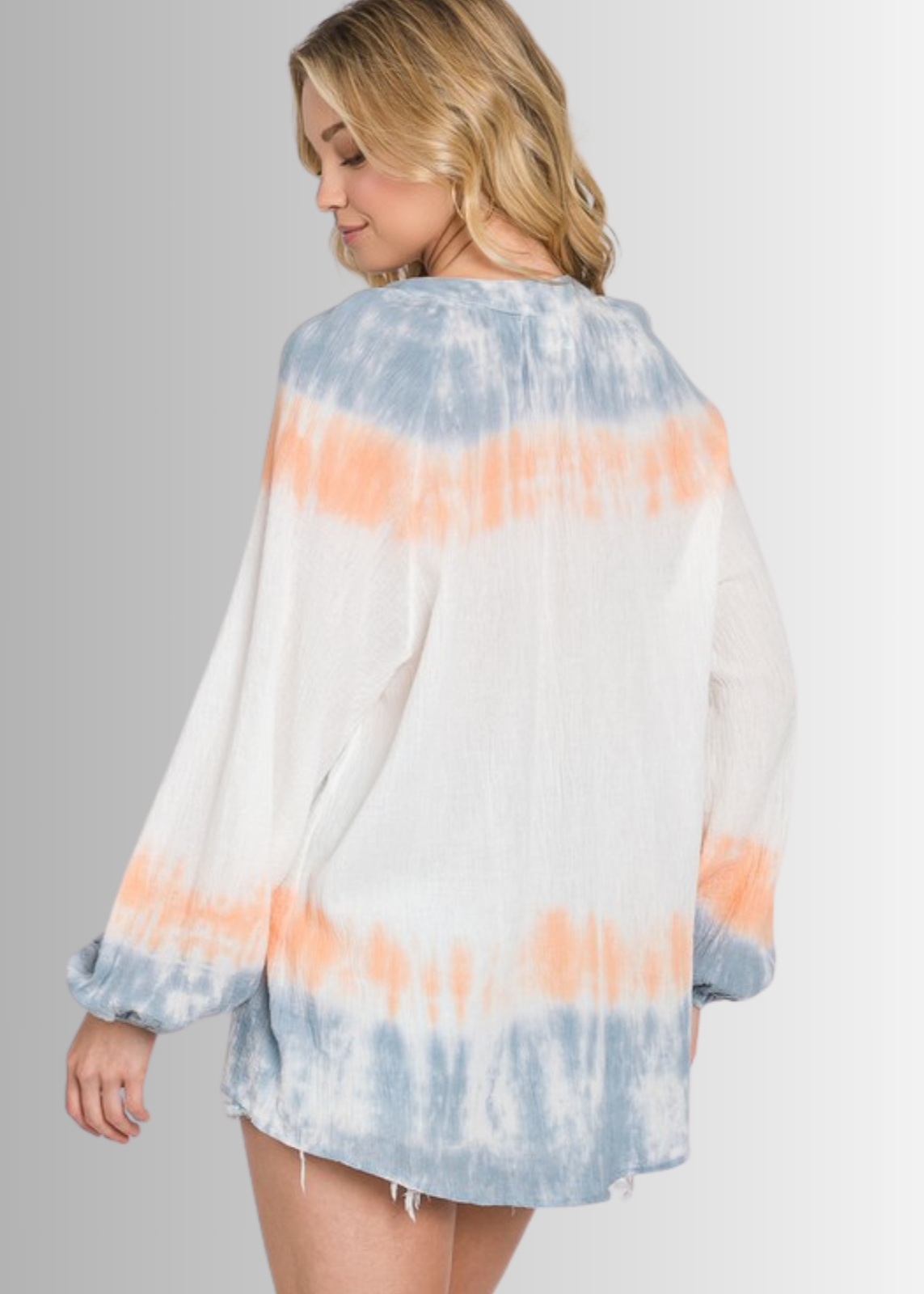 Premium Gauze Color Block Tie Dye Top Made in USA - Concordia Style Boutique