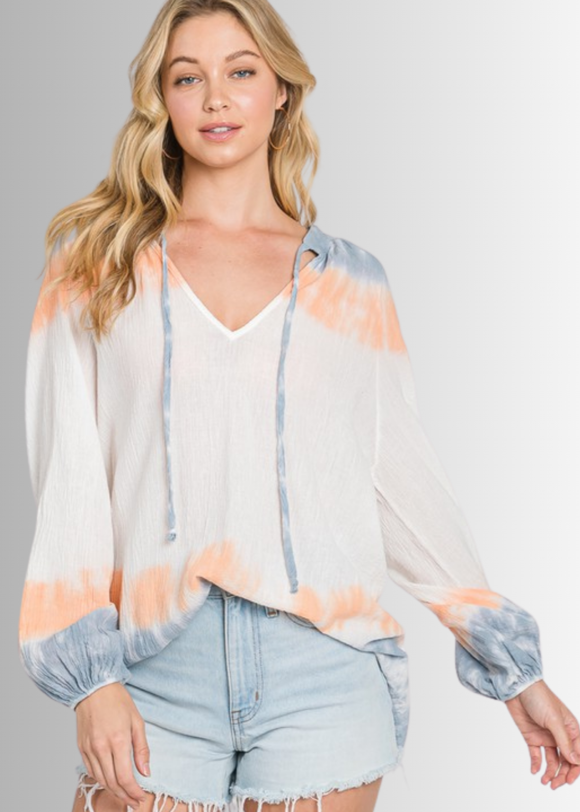 Premium Gauze Color Block Tie Dye Top Made in USA - Concordia Style Boutique