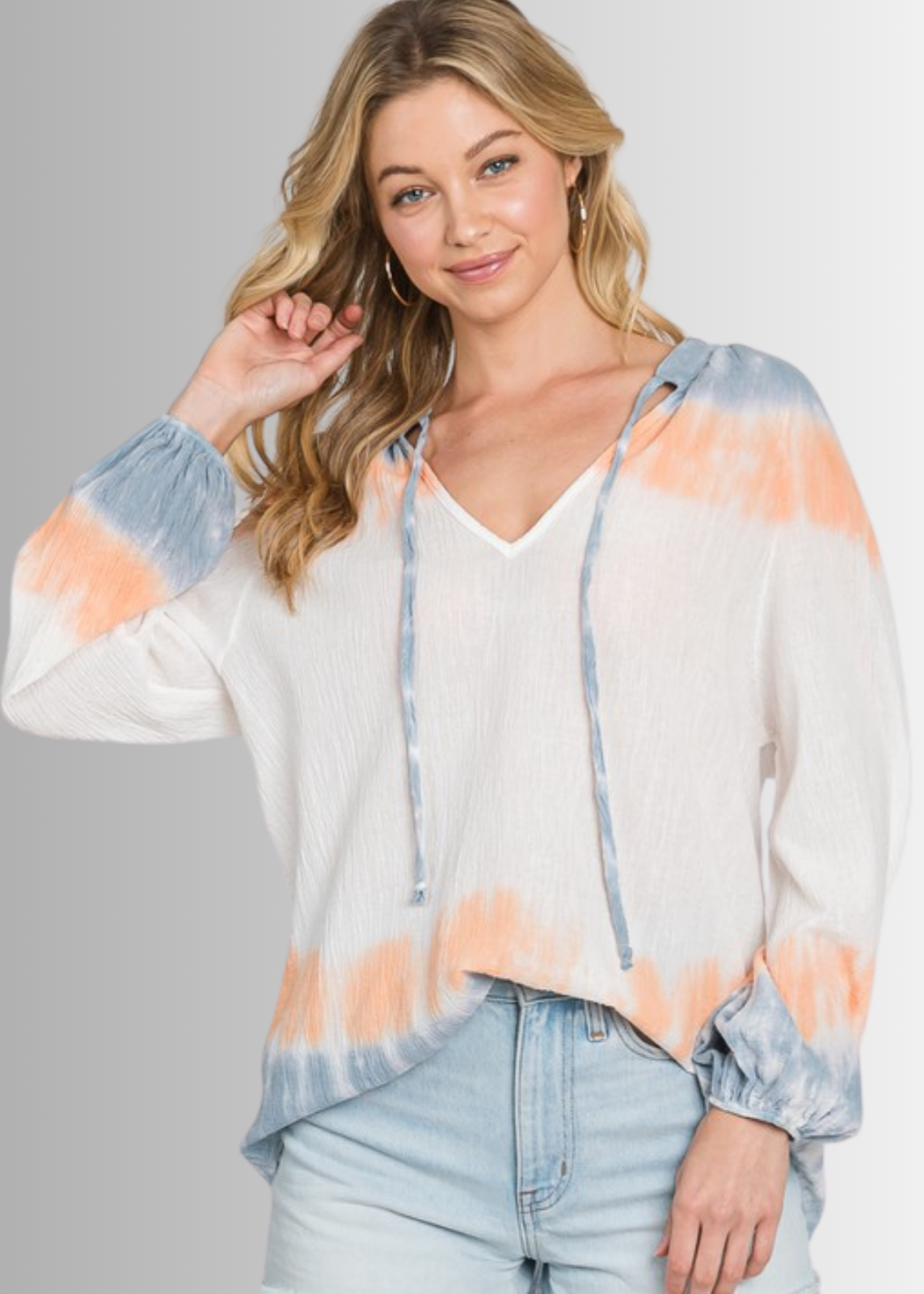 Premium Gauze Color Block Tie Dye Top Made in USA - Concordia Style Boutique