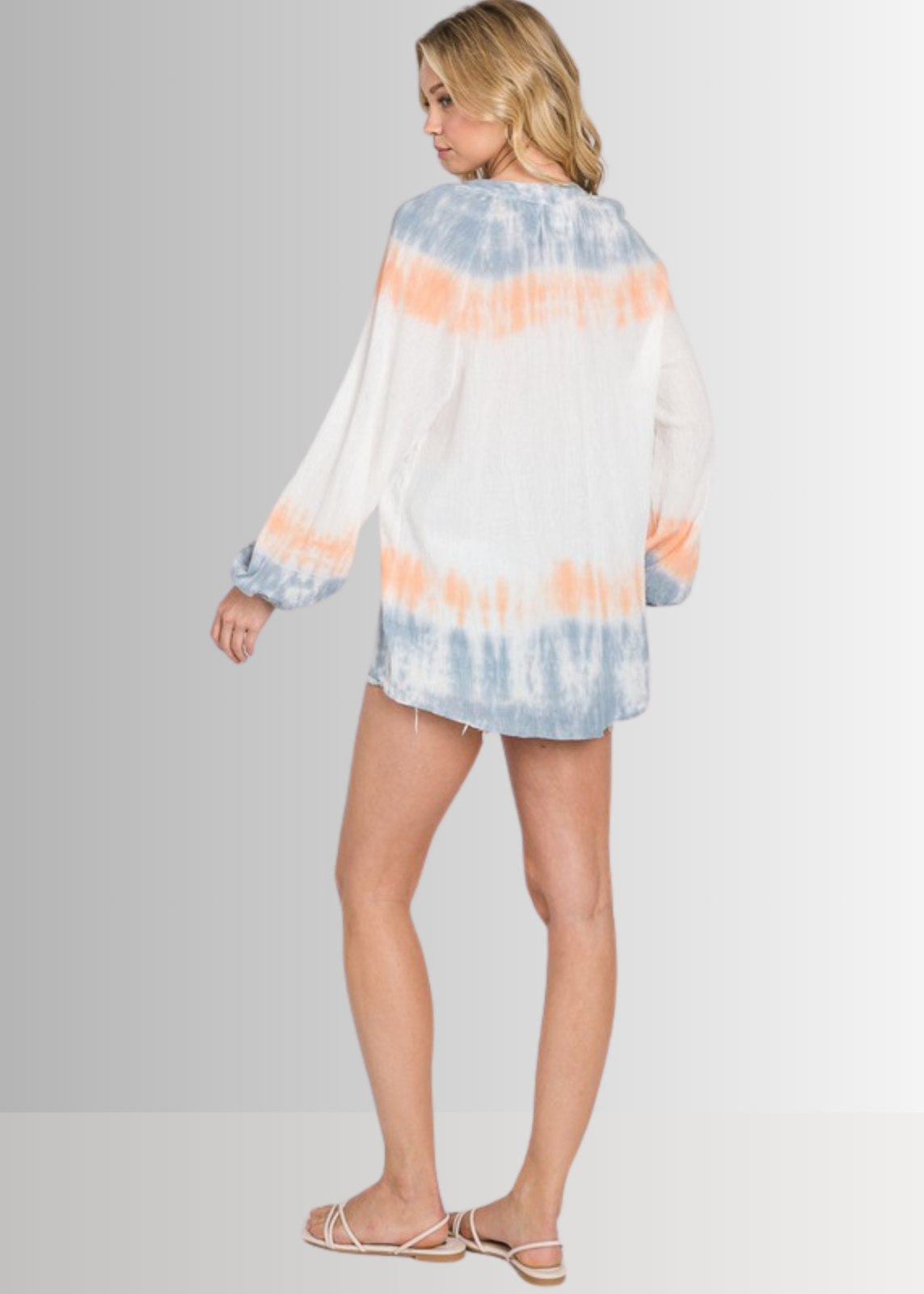 Premium Gauze Color Block Tie Dye Top Made in USA - Concordia Style Boutique