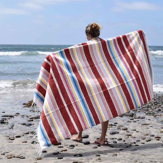 100% Cotton Red Serape Blanket - Concordia Style Boutique
