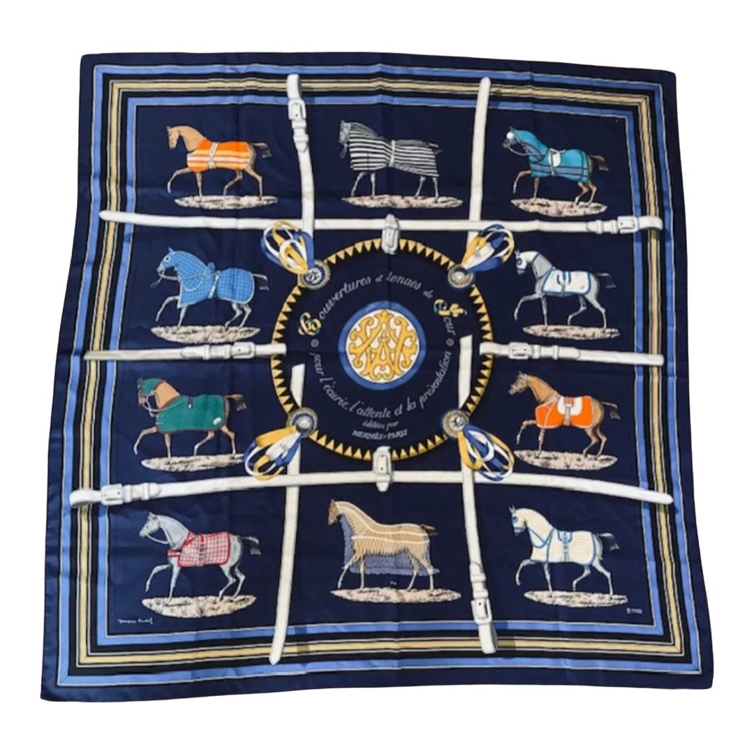 Couvertures et Tenues du Jour Blue Vintage Scarf Crossbody Bag