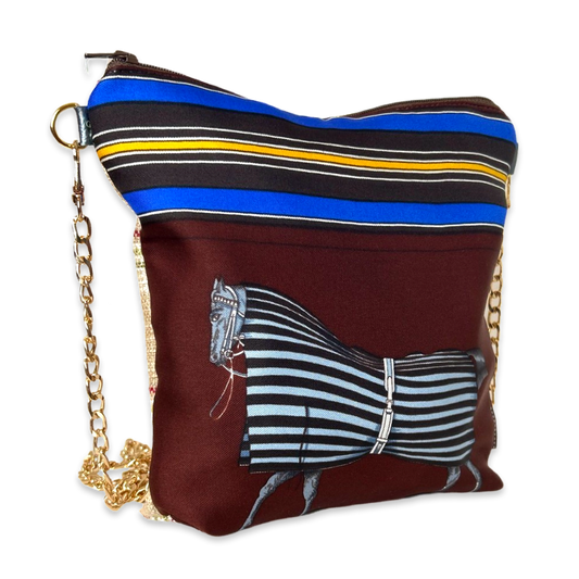 Couvertures et Tenues du Jour Brown Vintage Scarf Crossbody Bag