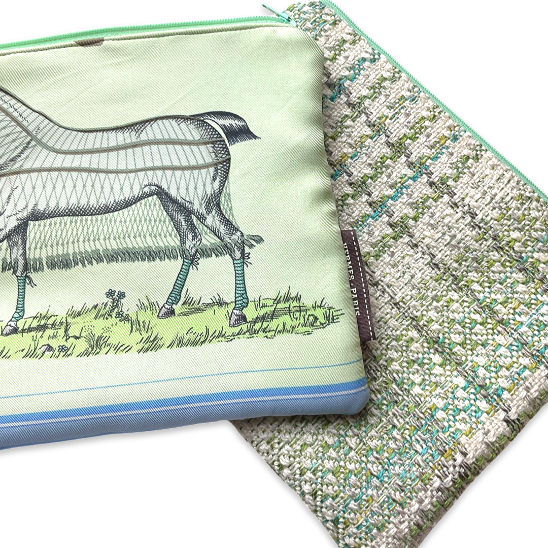 Couvertures et Tenues du Jour Celadon Vintage Scarf Crossbody Bag