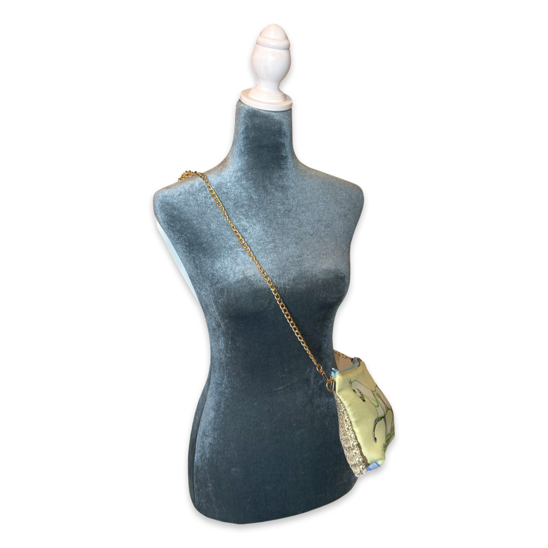 Couvertures et Tenues du Jour Celadon Vintage Scarf Crossbody Bag