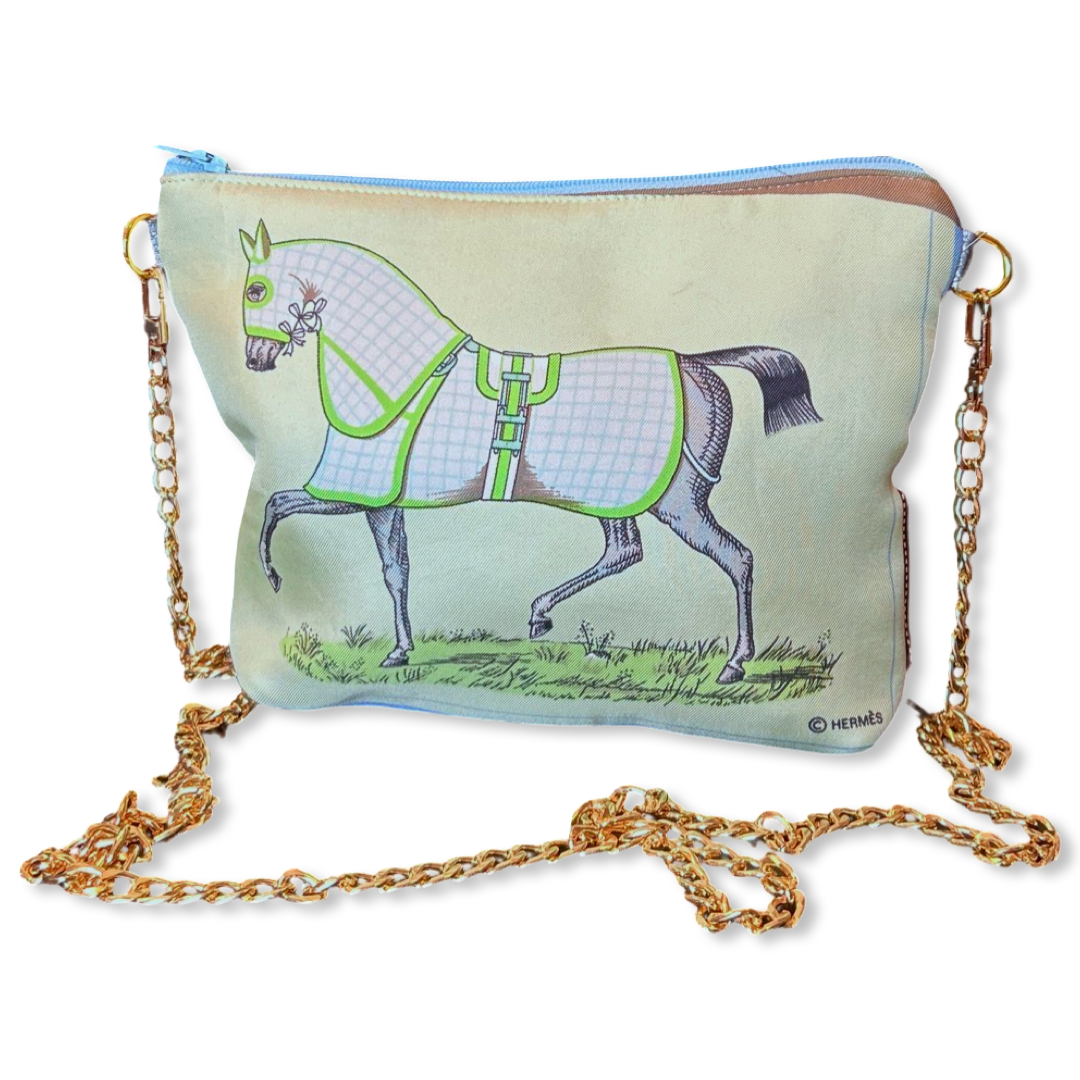 Couvertures et Tenues du Jour Celadon Vintage Scarf Crossbody Bag