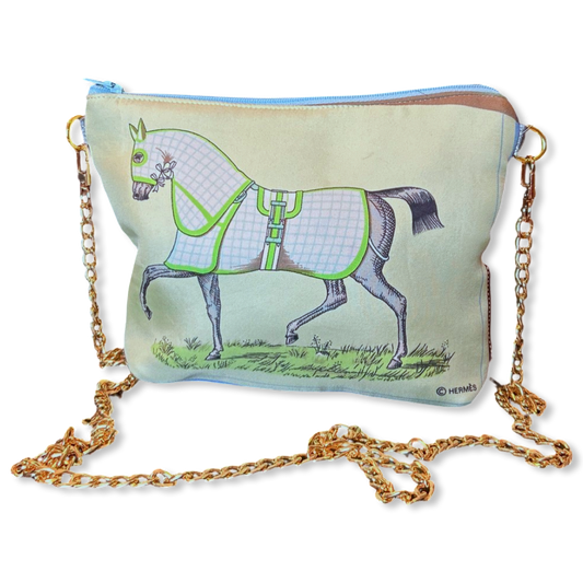 Couvertures et Tenues du Jour Celadon Vintage Scarf Crossbody Bag