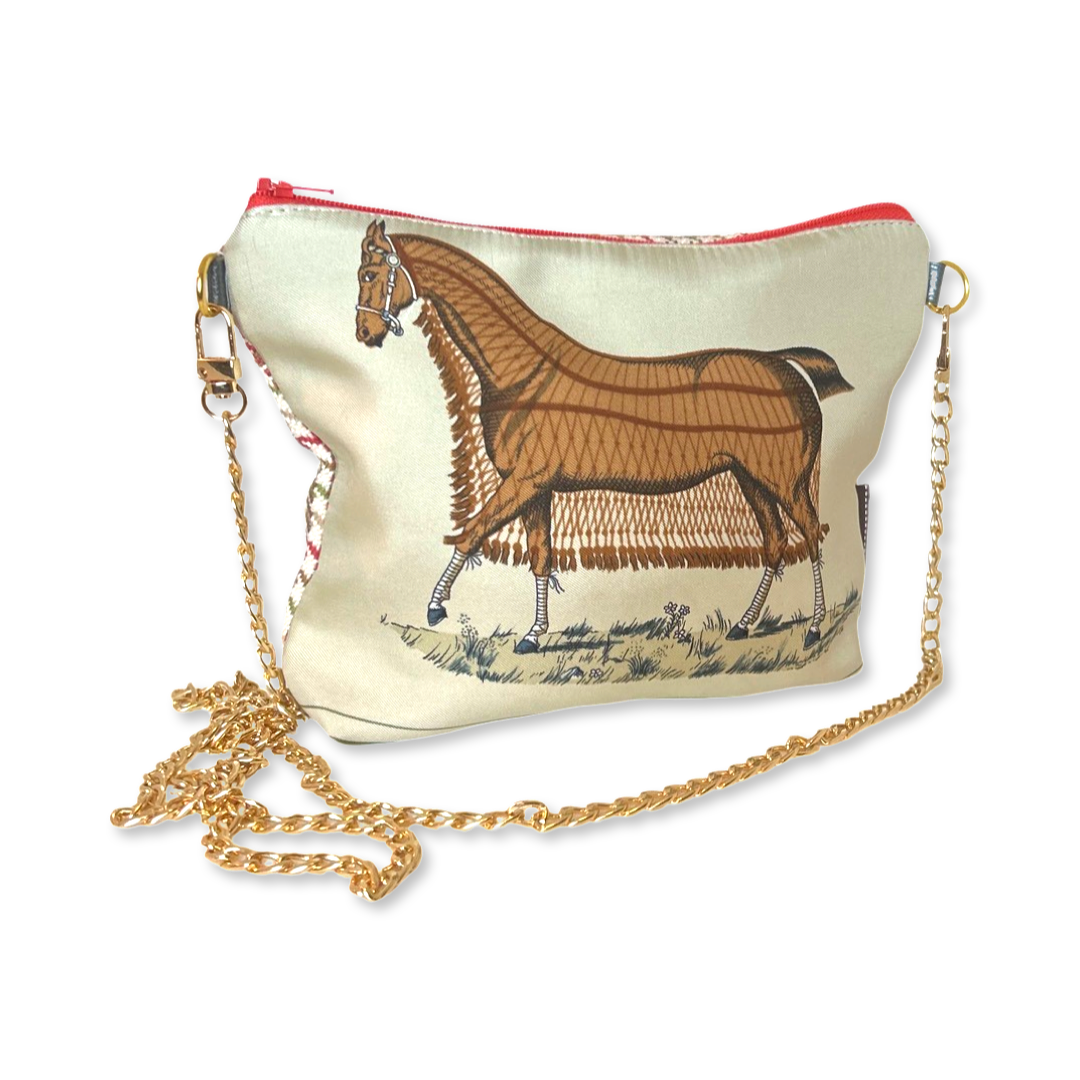 Couvertures et Tenues du Jour Neutral Vintage Scarf Crossbody Bag