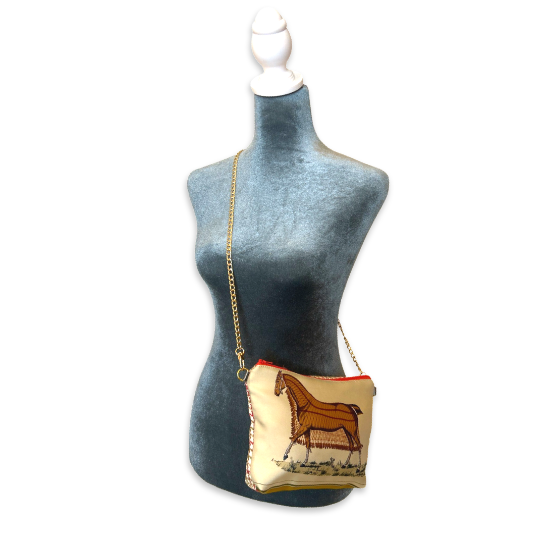 Couvertures et Tenues du Jour Neutral Vintage Scarf Crossbody Bag