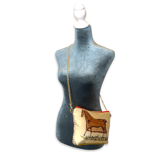 Couvertures et Tenues du Jour Neutral Vintage Scarf Crossbody Bag