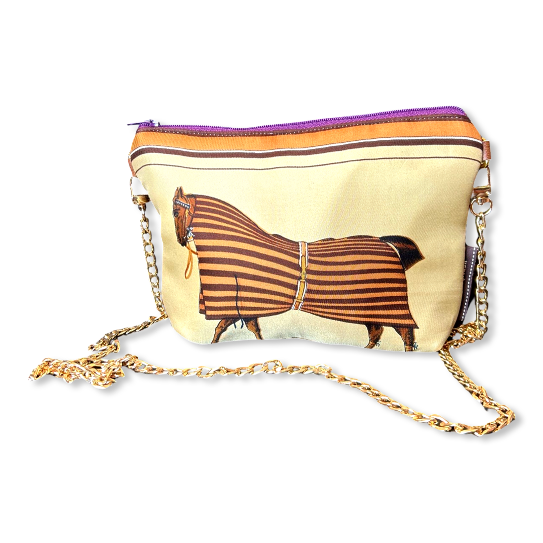 Couvertures et Tenues du Jour Tan Vintage Scarf Crossbody Bag