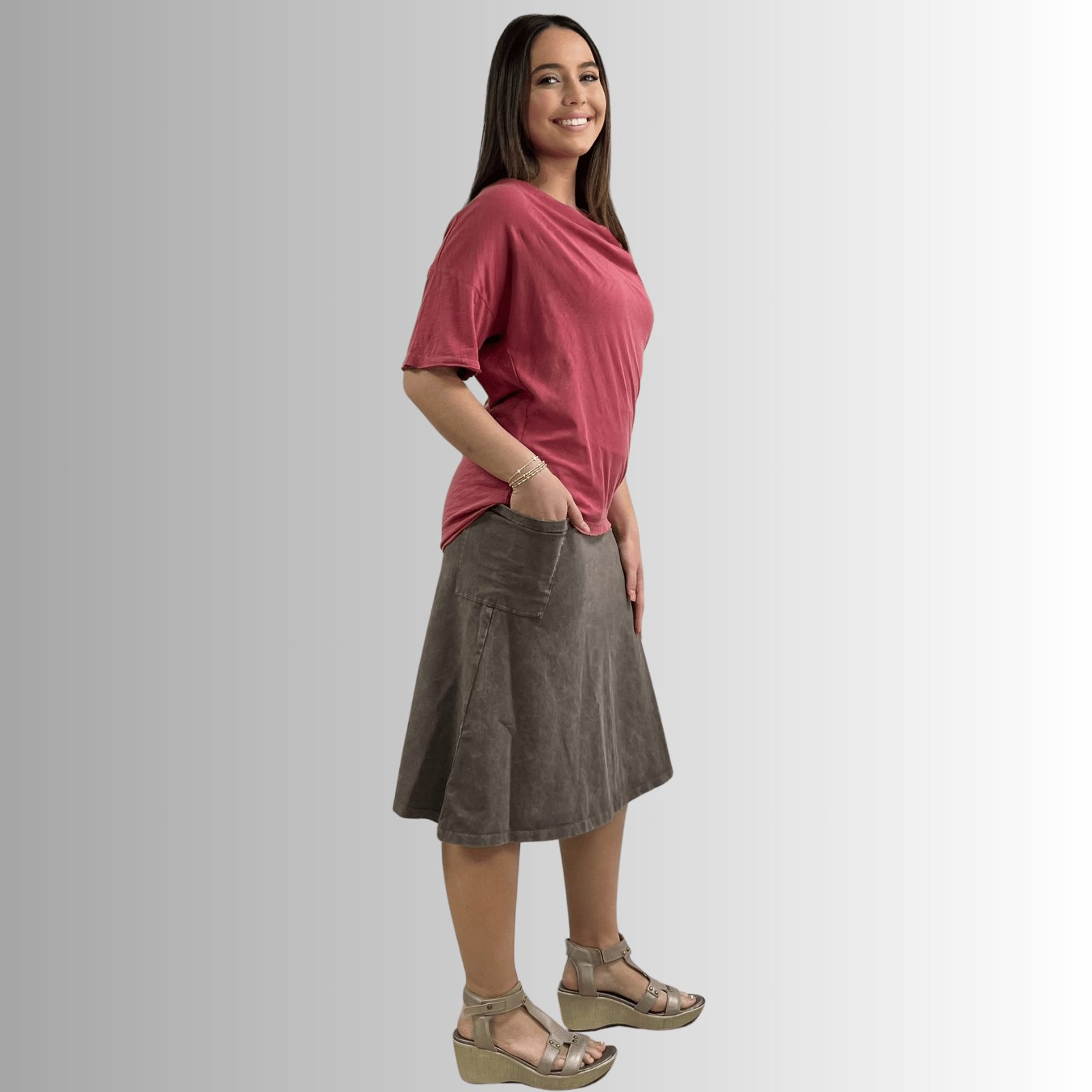 Julianne Cotton Cowl Neck Slub Tee - Concordia Style Boutique