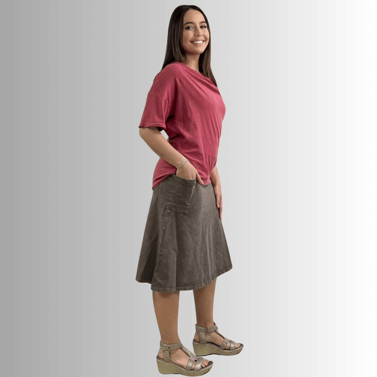 Julianne Cotton Cowl Neck Slub Tee - Concordia Style Boutique