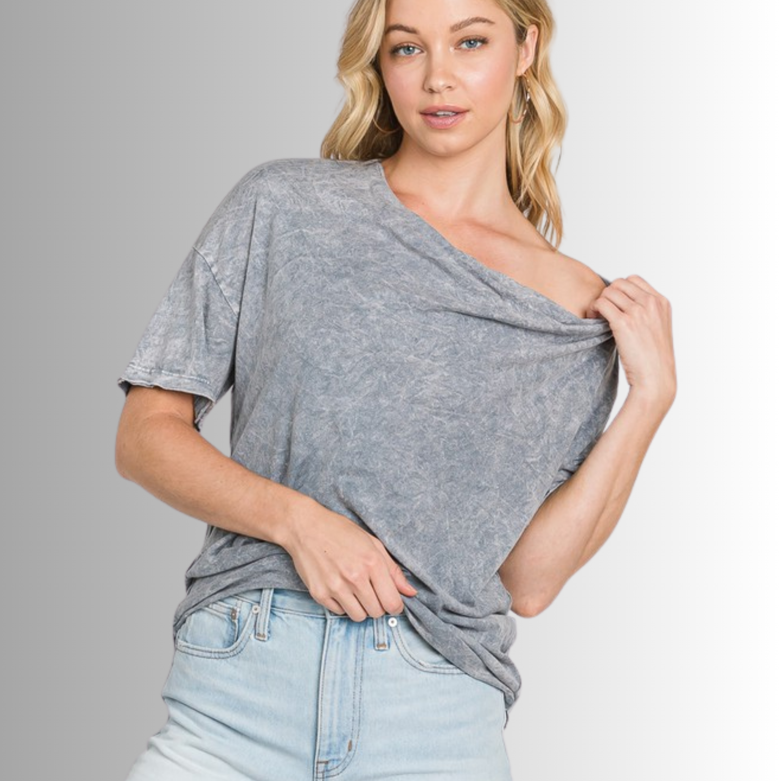 Julianne Cotton Cowl Neck Slub Tee - Concordia Style Boutique