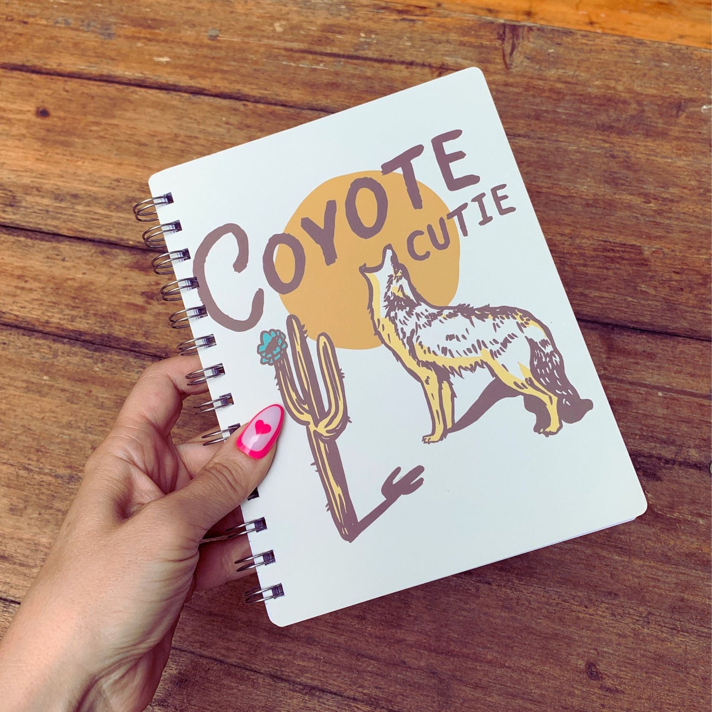 Coyote Cutie Spiral Double-Sided Notebook | Howling Coyote Design Journal | 120 Lined Pages - Concordia Style Boutique