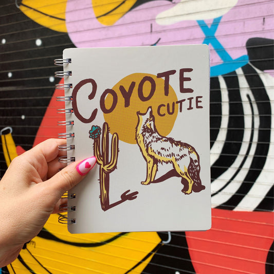 Coyote Cutie Spiral Double-Sided Notebook | Howling Coyote Design Journal | 120 Lined Pages - Premium Notebooks & Notepads from The Bullish Store - Just $10.95! Shop now at Concordia Style Boutique