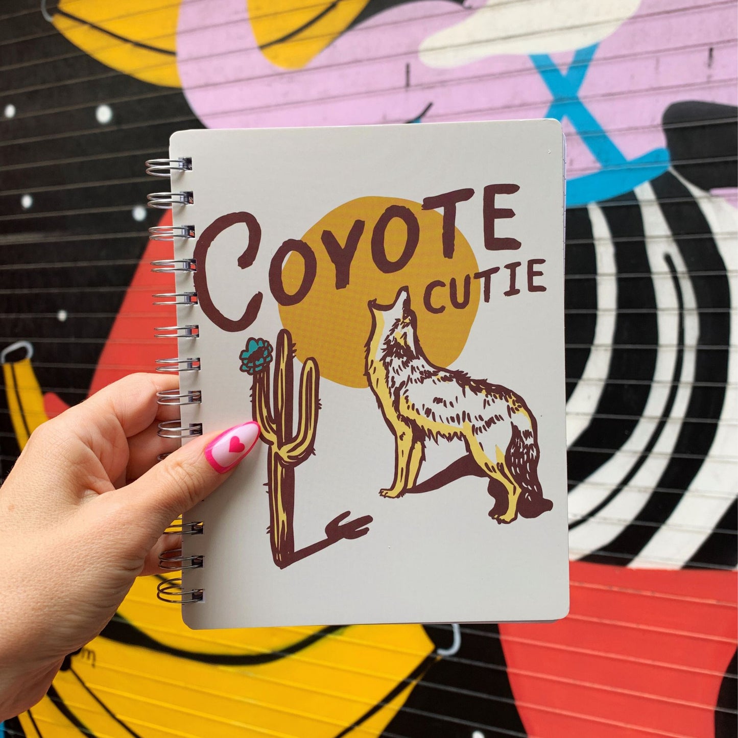 Coyote Cutie Spiral Double-Sided Notebook | Howling Coyote Design Journal | 120 Lined Pages - Concordia Style Boutique