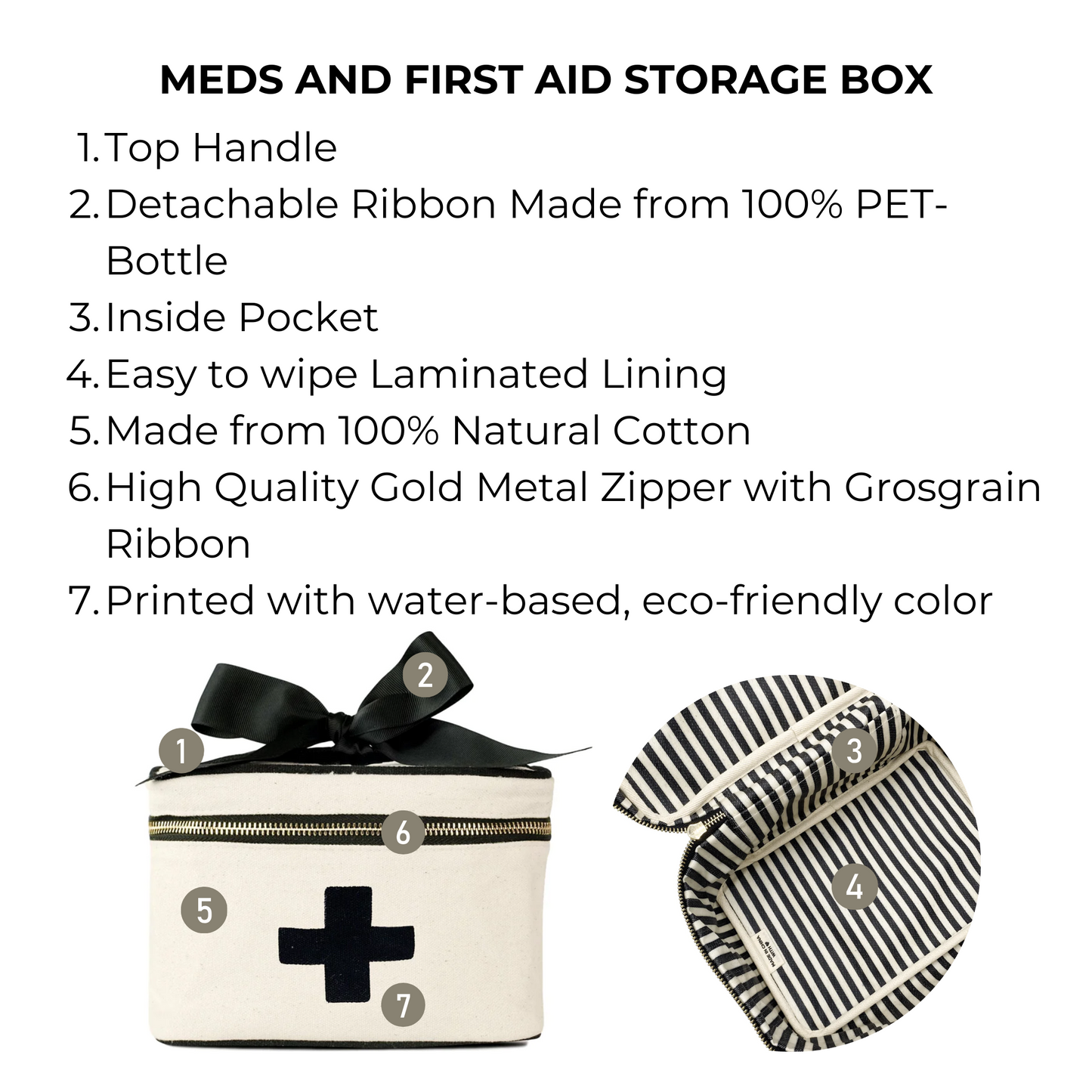 Meds and First Aid Storage Box, Cream - Concordia Style Boutique