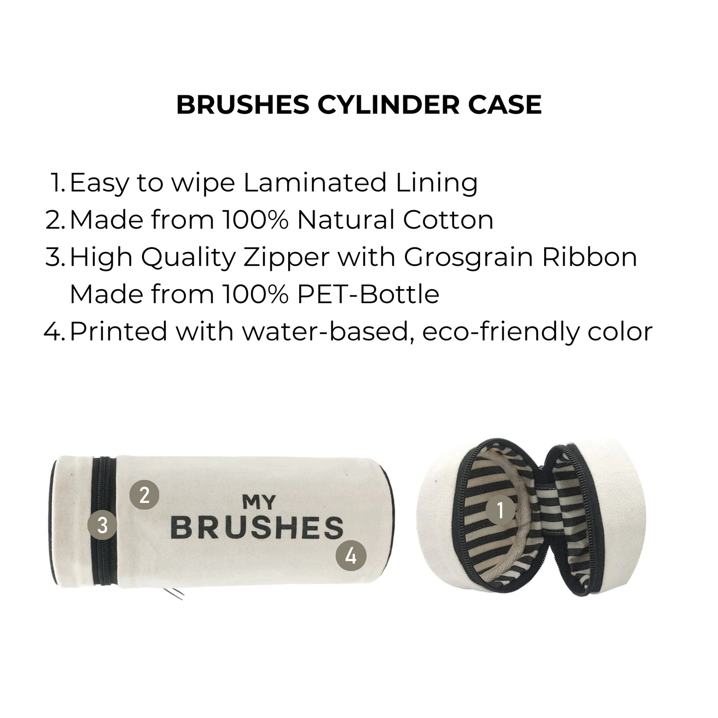 Brushes, Cylinder Case, Cream - Concordia Style Boutique
