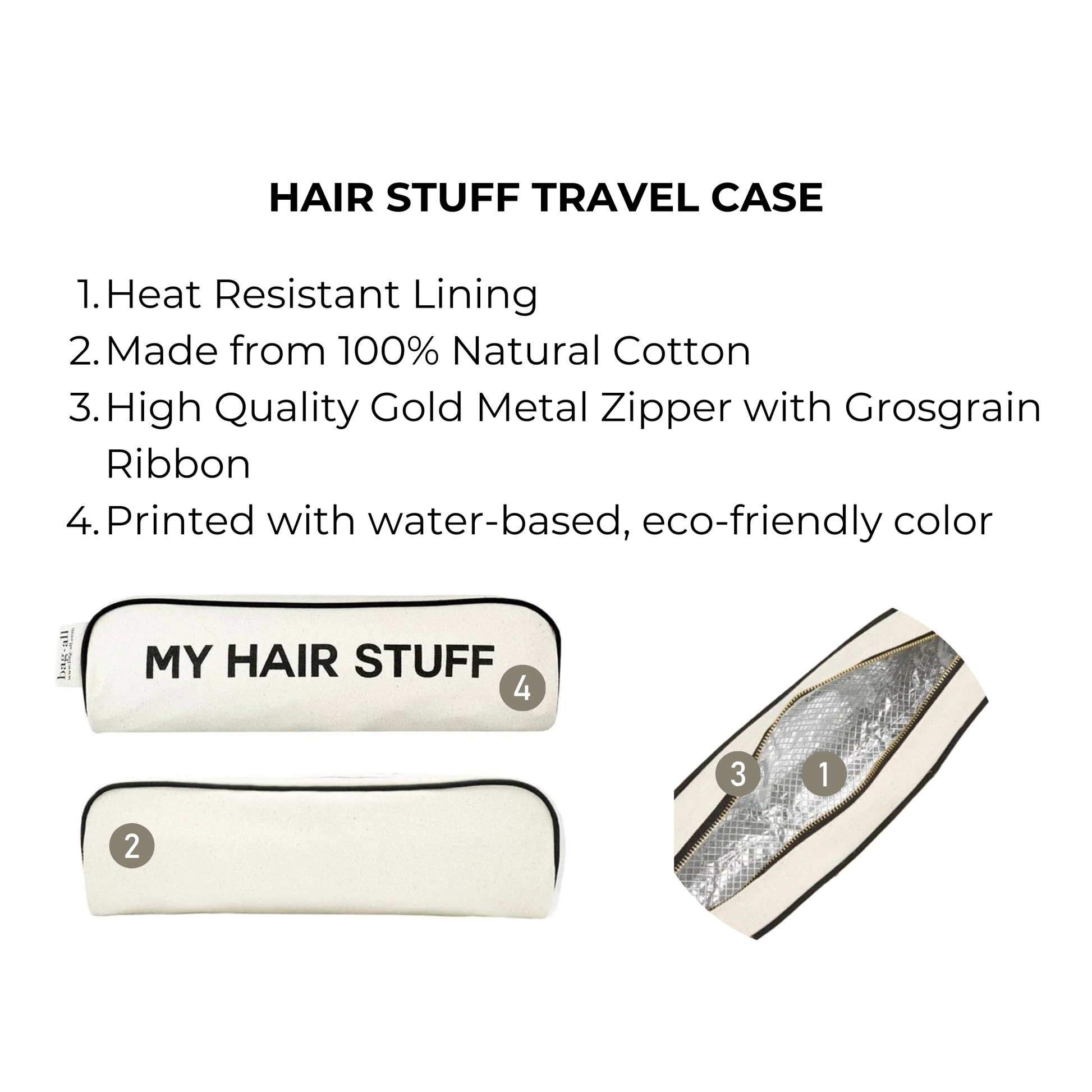 Hair Stuff Travel Case, Cream - Concordia Style Boutique