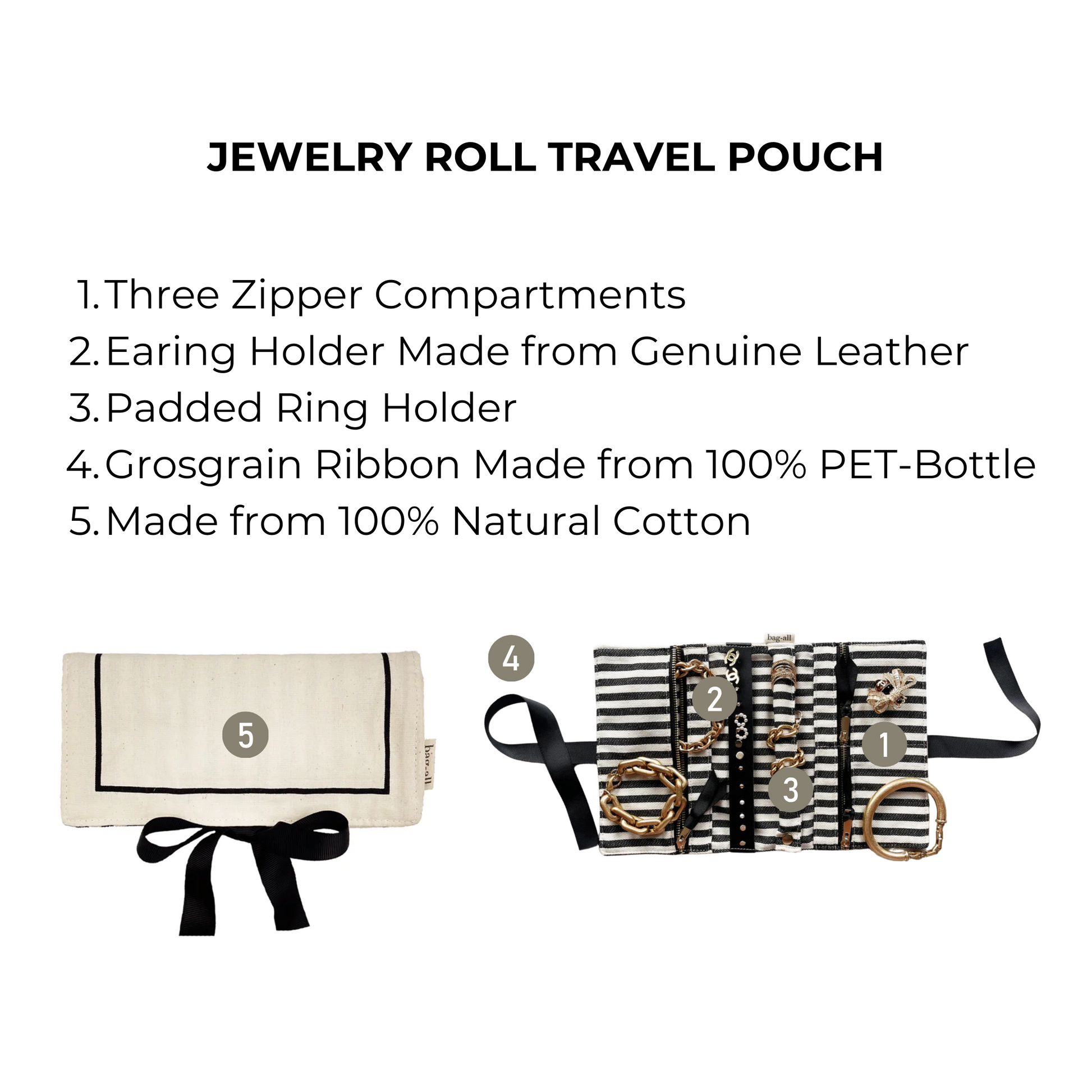 Couture Jewelry Roll, Medium, Cream - Concordia Style Boutique