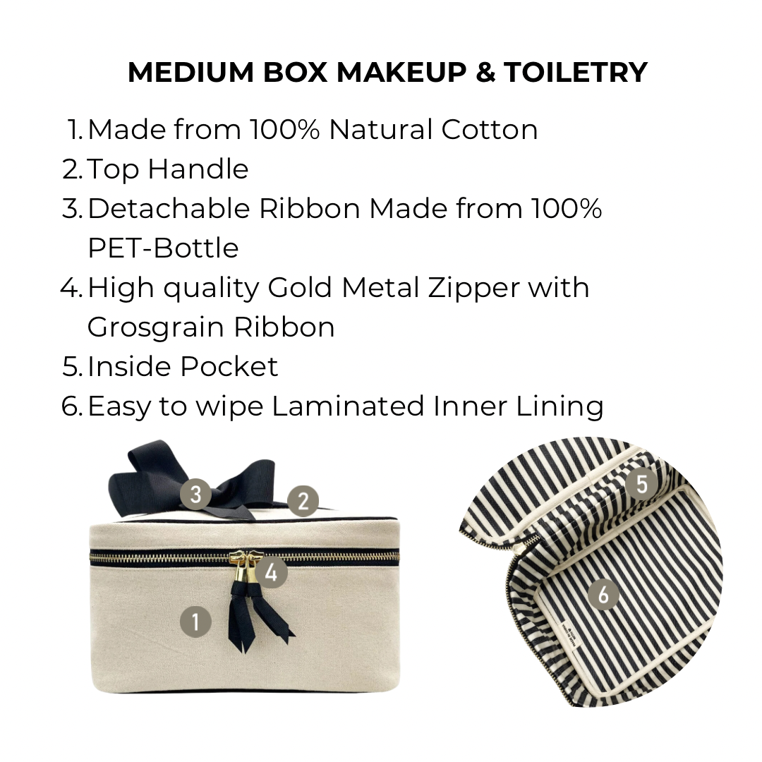 Medium Box Makeup & Toiletry, Cream - Concordia Style Boutique