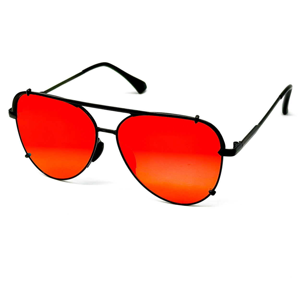 Cristina - Tangle Free - Mirrored Red Aviator Sunglasses - Concordia Style Boutique