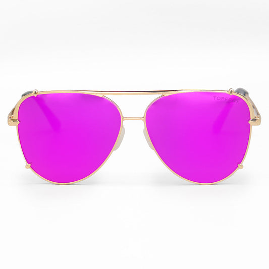 Cristina - Tangle Free - Mirrored Pink Aviator Sunglasses - Concordia Style Boutique