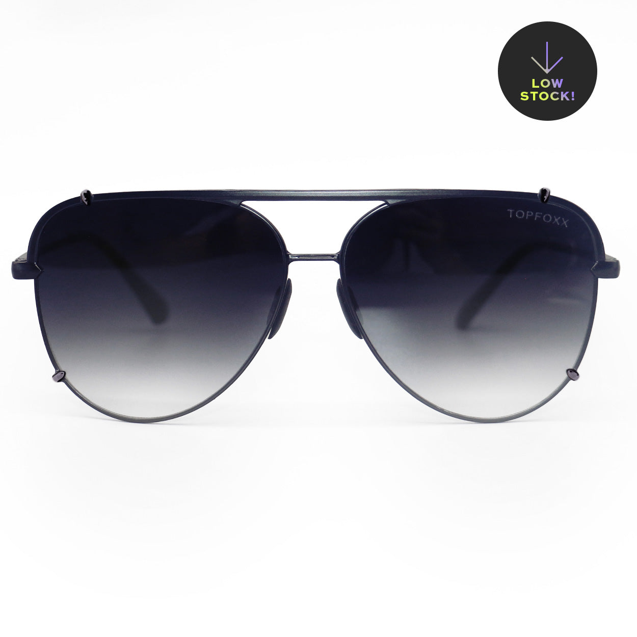 Cristina - Tangle Free - Faded Black Aviator Sunglasses - Concordia Style Boutique