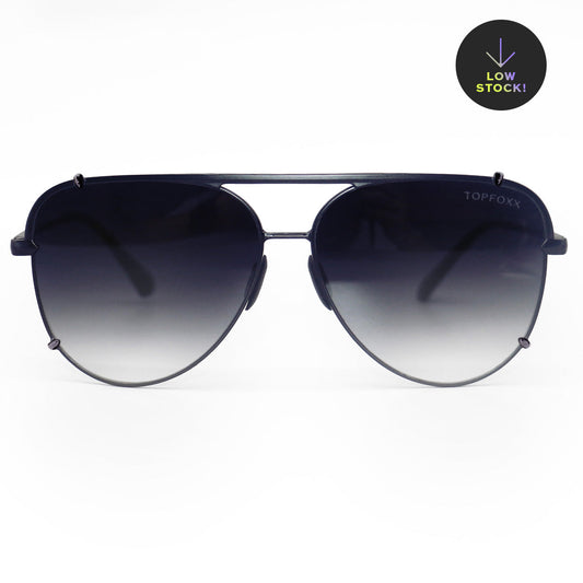 Cristina - Tangle Free - Faded Black Aviator Sunglasses - Concordia Style Boutique