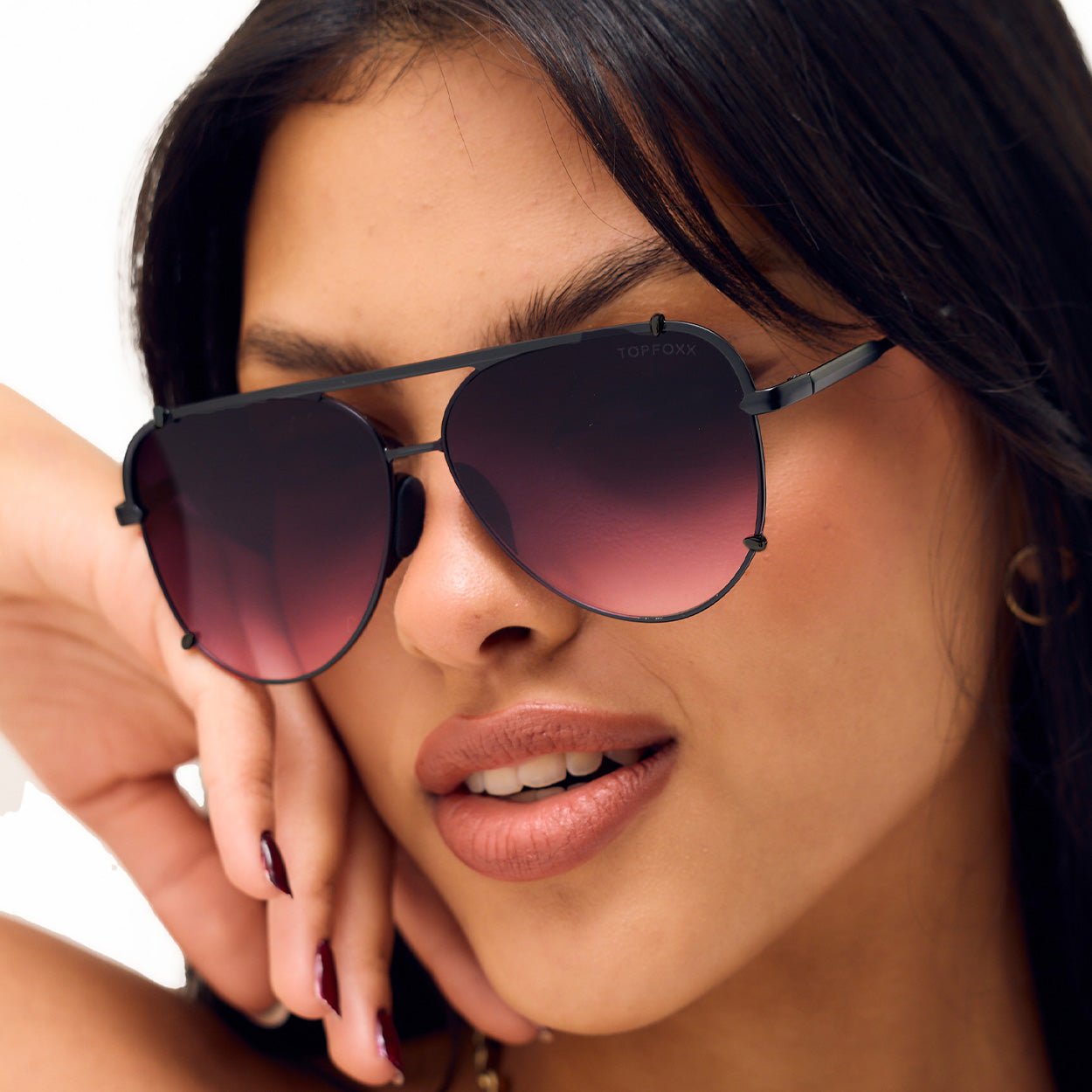 Cristina - Tangle Free - Faded Purple & Pink Aviator Sunglasses - Concordia Style Boutique