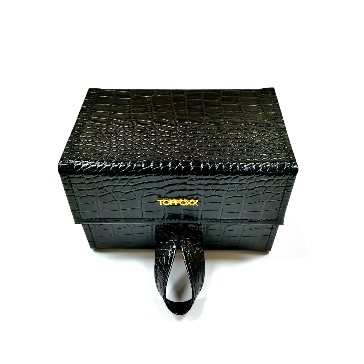 Black Faux Croco Travel Case - Concordia Style Boutique